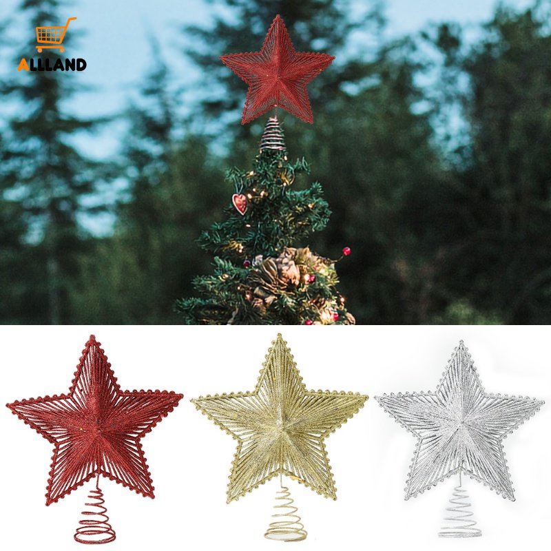 Ornamen Bintang Pentagram Bahan Besi Untuk Dekorasi Pohon Natal