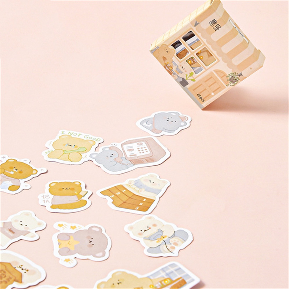 ELEGANT 45pcs/set Journal Sticker DIY Korean Stationery Diary Stickers Animals Stickers for Students Office Cute School Supplies Scrapbooking