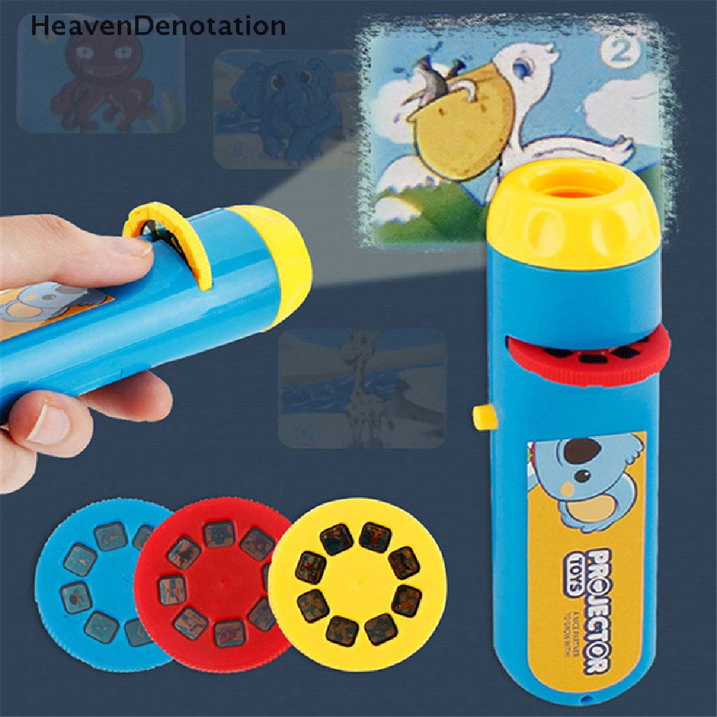 [HeavenDenotation] Portable Flashlight Projection Education Toy Animal Starry Lights Kids Toys Gift