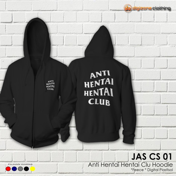 Jaket Hoodie Zipper Anti Hentai Hentai Club JAS CS 01