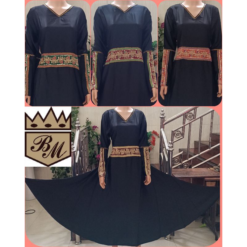 abaya abu dhabi renda india/gamis hitam