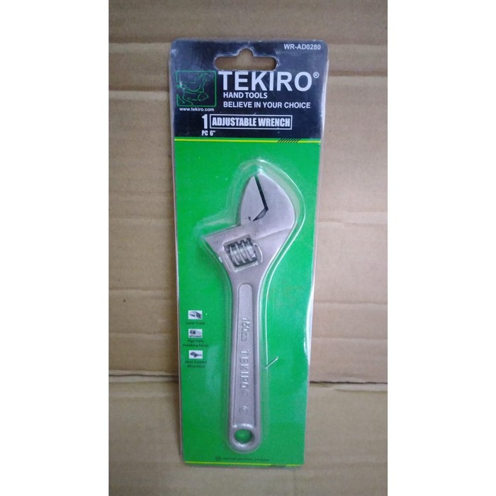 TEKIRO - ADJUSTABLE WRENCH KUNCI INGGRIS 150 MM 6 INCH - ORIGINAL