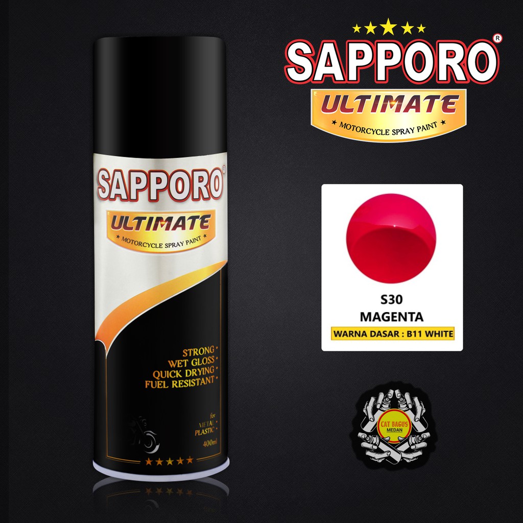SAPPORO ULTIMATE S30 MAGENTA CAT SEMPROT 400 ML CAT MOTOR AEROSOL PYLOX PINK TUA S 30 PILOKS PILOX P