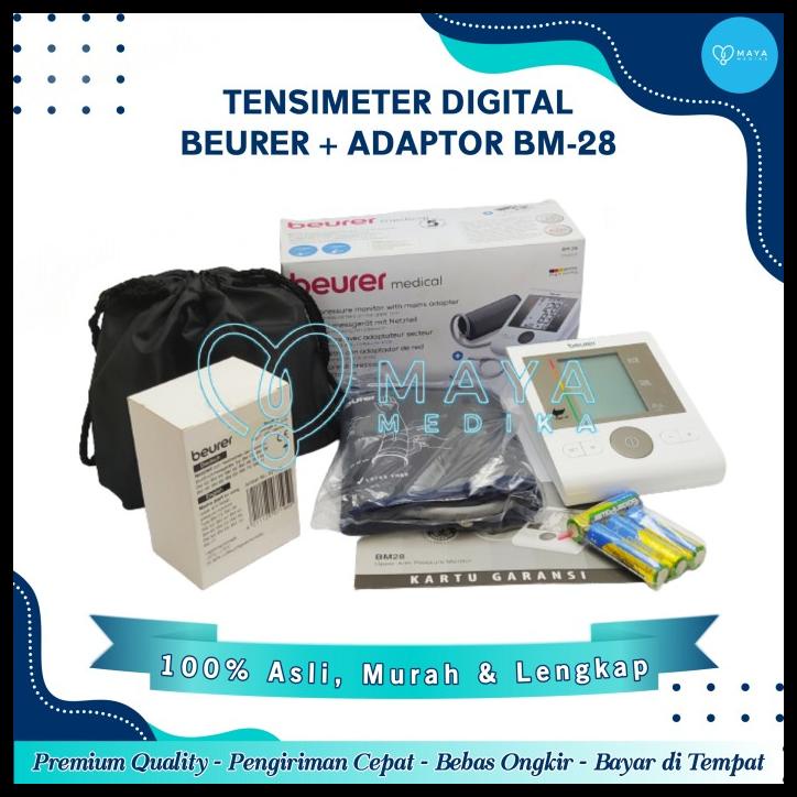 Tensi Meter - Beurer Bm 28 + Adaptor Tensimeter Digital Alat Ukur Tekanan Darah