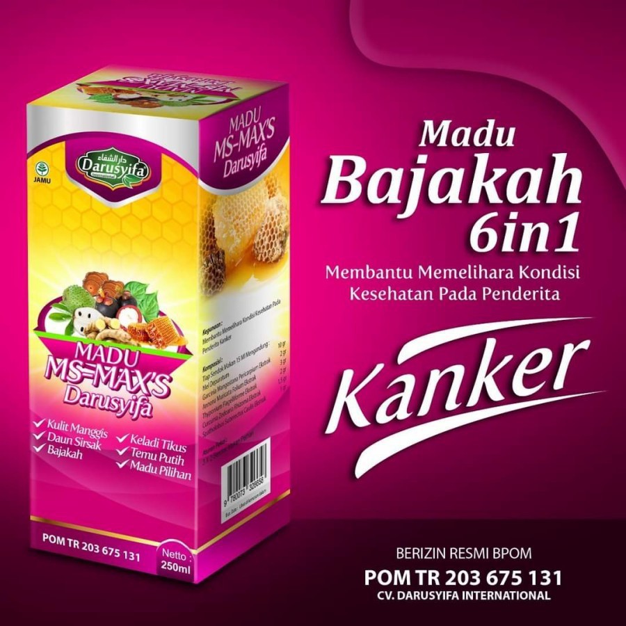 Madu Bajakah Anti Kanker Covid 19 MS Max's 4 in 1 Darusyifa Izin POM TR