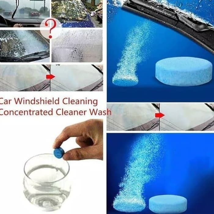 BERKUALITAS 10 PCS Car Wiper Magic Cleaner Tablet Ready / Pembersih Kaca Mobil