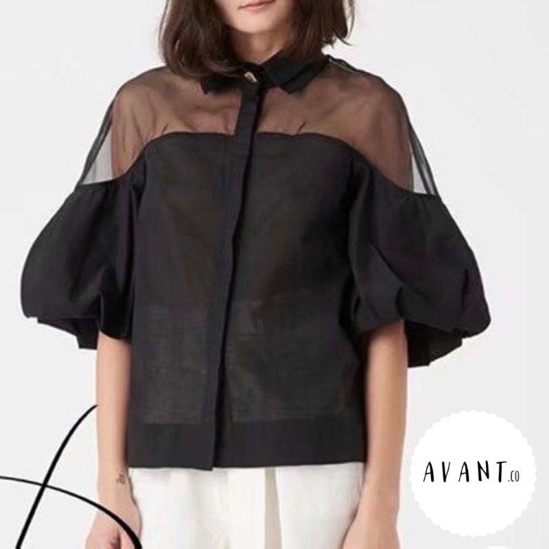 Black Organza Top by AVANT.co