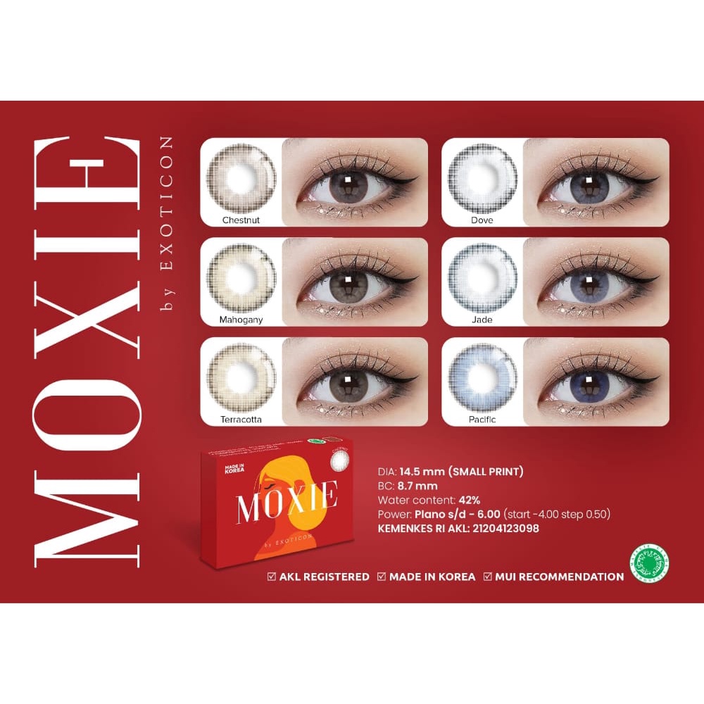 Soflens MOXIE NORMAL &amp; MINUS (-3.25 s/d -6.00) CHESTNUT MAHOGANY TERRACOTTA DOVE EXOTICON soflens/BS