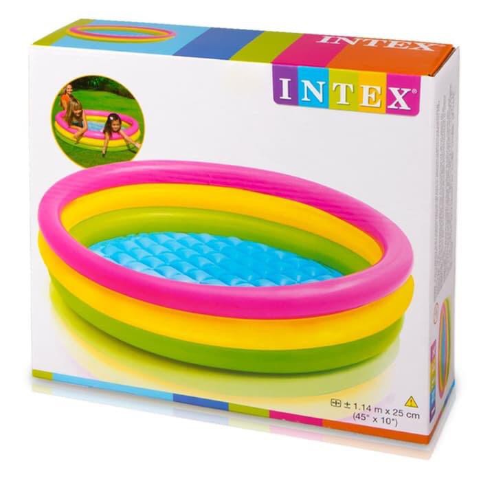 Kolam Renang Pelangi 114cm Intex 57412 - kolam pelangi intex 114 cm - kolam mandi bola - kolam anak