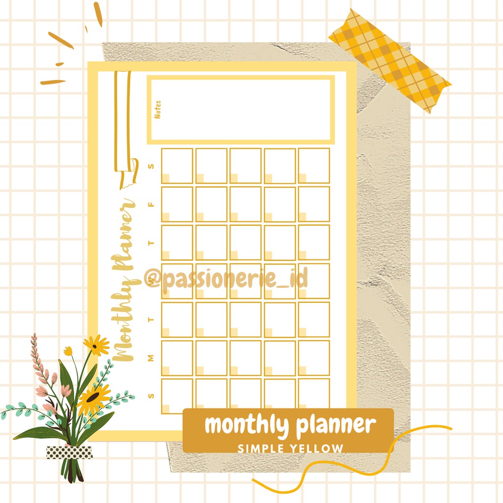 

Monthly Planner B5 SIMPLE Set 15 Lembar Insert Isi Binde Aesthetic Custom