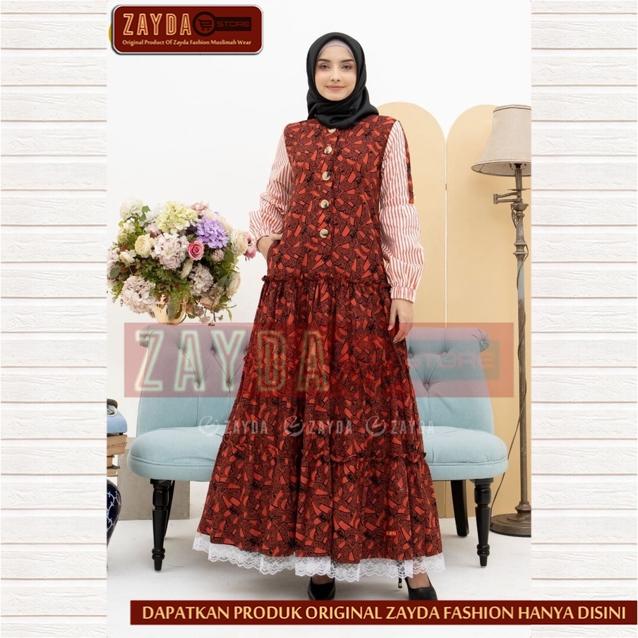 Gamis Remaja Terbaru Gamis Zayda Fashion Gamis Wanita Katun Original ZG88 Orange