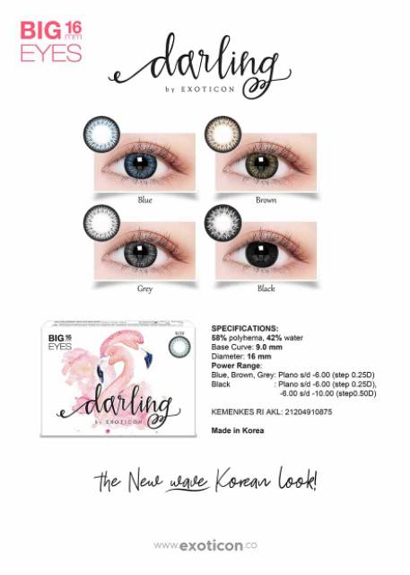 Softlens X2 DARLING 16 MM Normal &amp; Minus / Soflen Darling / Darling By X2 Exoticon / Soflen /Softlen