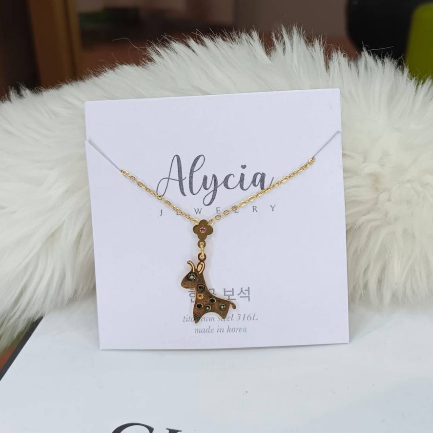 kalung anak giraffe original alycia anti karat asli titanium