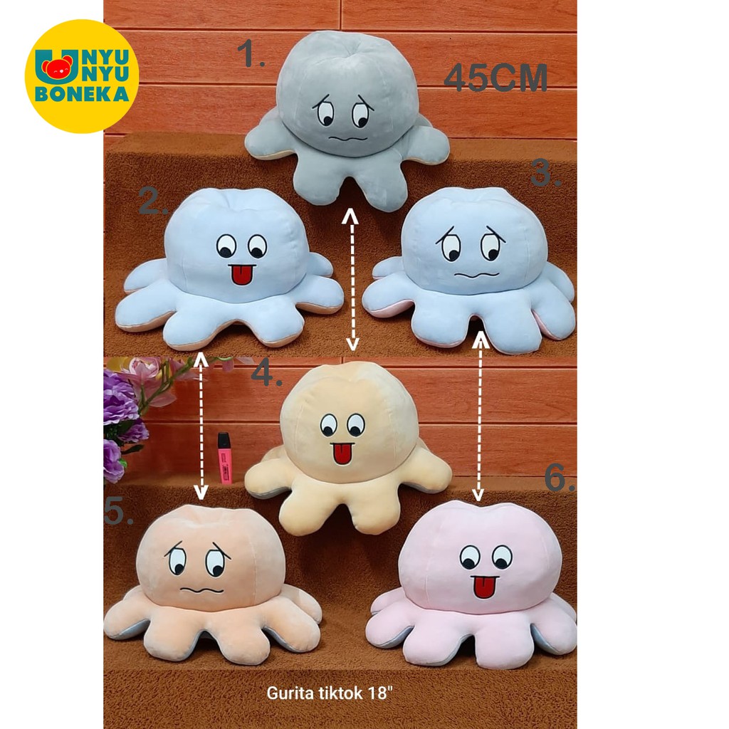 Boneka Soft Gurita Bolak Balik SoCute 45CM Impor Sovenir