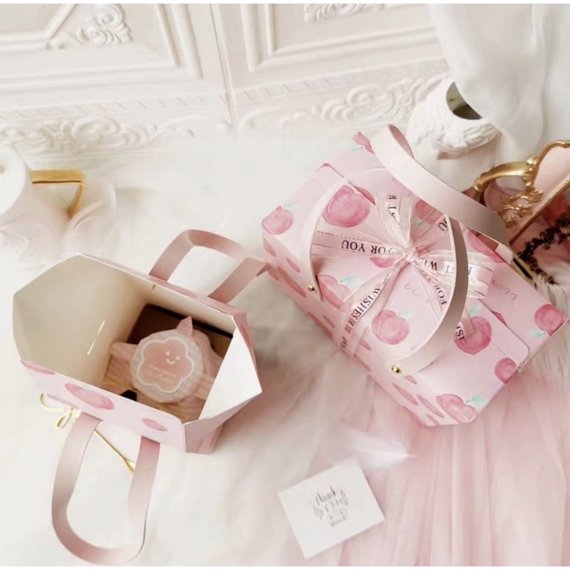 Tas Box Bag kue gulung permen Paper Bag Hampers valentine Kado PB 14M