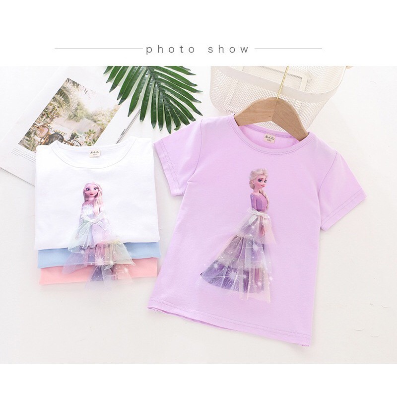 BAJU ANAK PEREMPUAN KAOS T-SHIRT 3D FROZEN ELSA SUMMER STYLE 2021 LQ