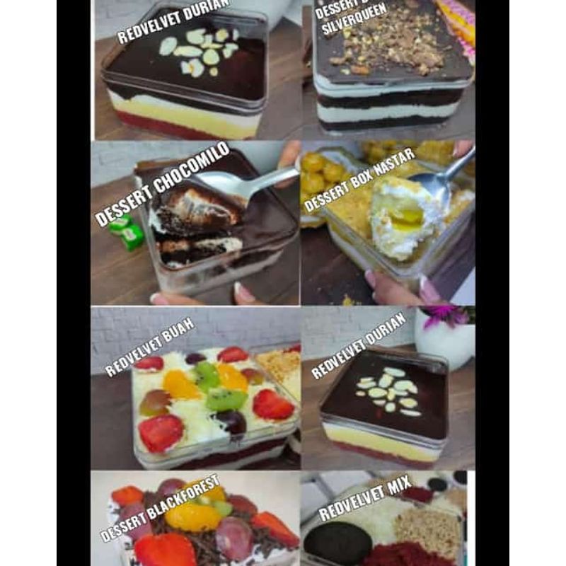 

PROMO MURAH ANEKA DESSERT BOX CAKE REDVELVET UK. 500ML