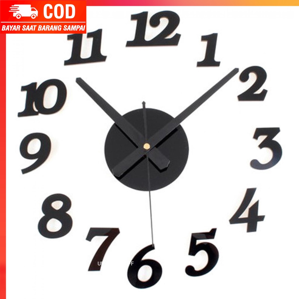 (100% BARANG ORI) Taffware Jam Dinding DIY Giant Wall Clock Quartz 30-50cm DIY-03