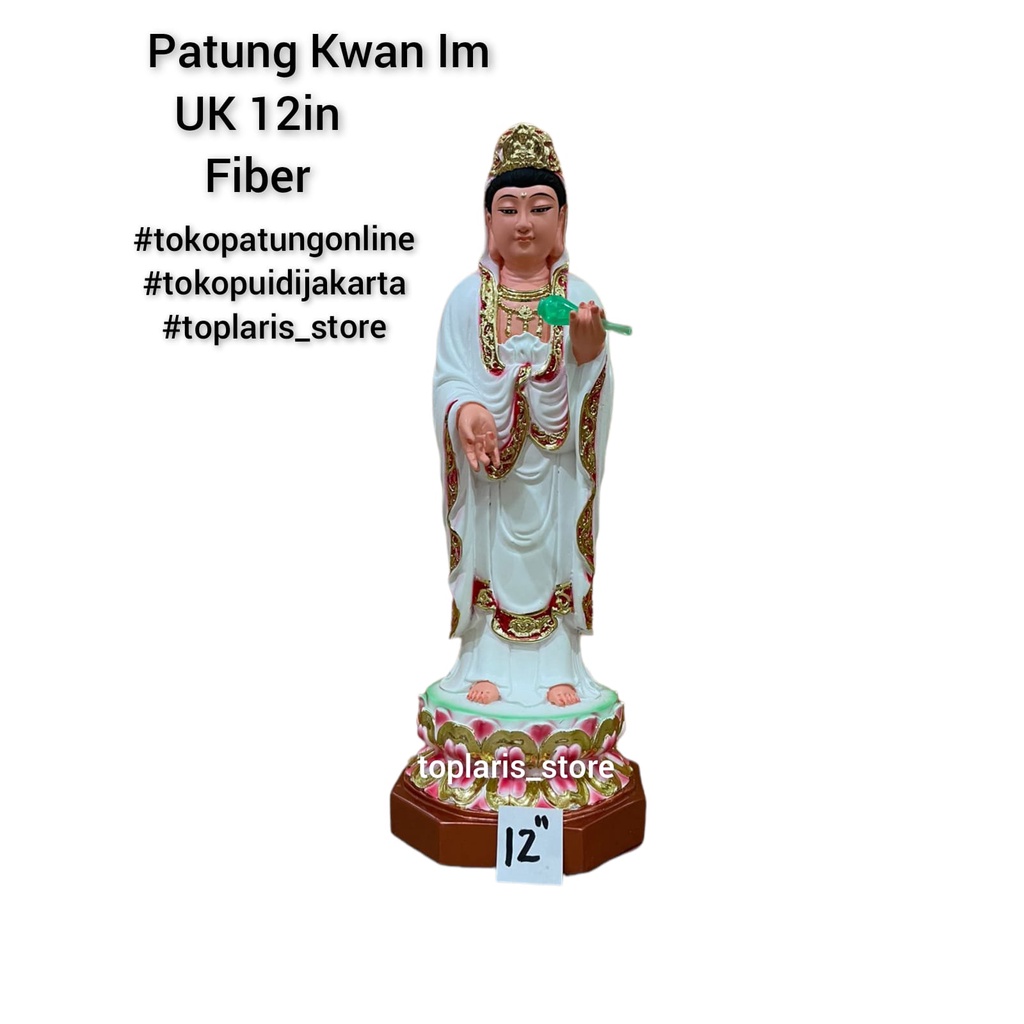 Patung Kwan Im 12in Fiber Berdiri -22