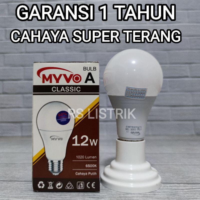 MYVO CLASSIC LAMPU LED BULB 12W CAHAYA PUTIH 6500K