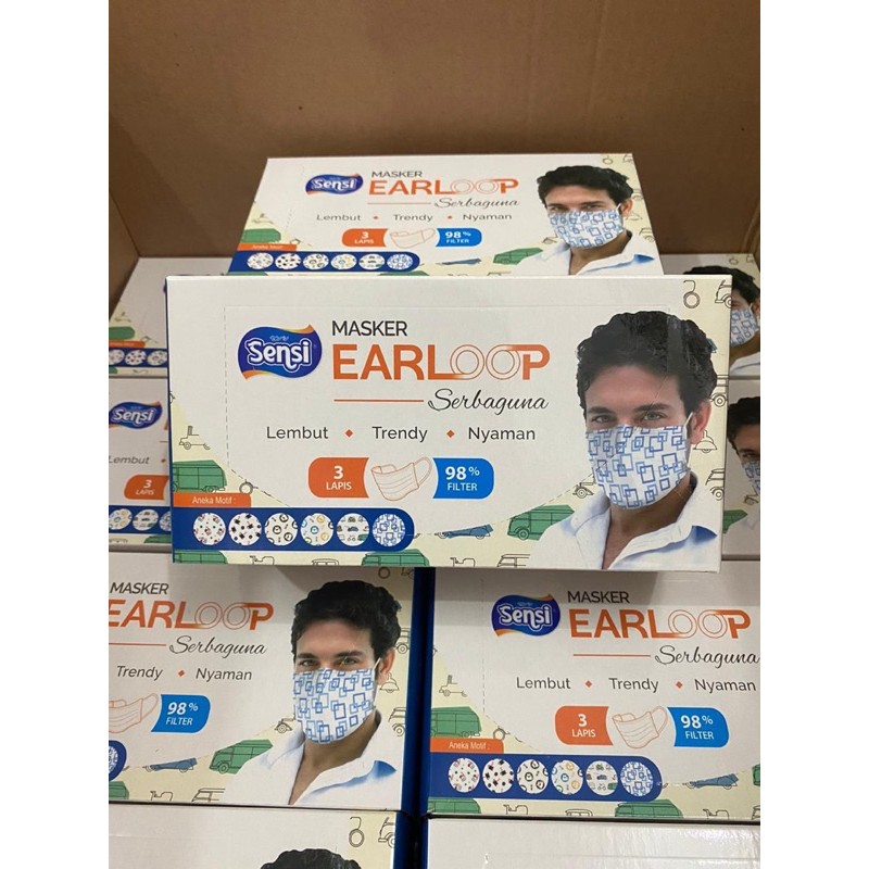 MASKER SENSI EARLOOP MOTIF ISI 40 pcs