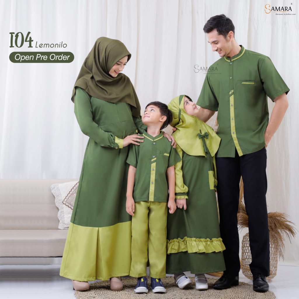 Baju Dress Pakaian Gamis Fashion Couple Pasangan Seragam Sarimbit Keluarga Muslim SAMARA i04 Lemonil