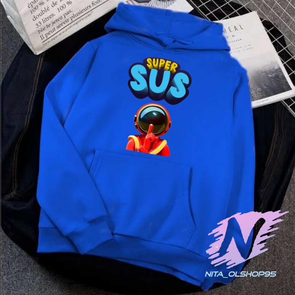 SWETER SUPER SUS HOODIE ANAK AMONG US 3D PERMAIANA ANAK