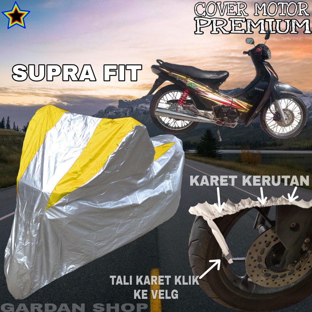 Sarung Motor SUPRA FIT Silver KUNING Body Cover Supra PREMIUM