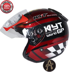 KYT DJ MARU MOTIF #11 RED MAROON / HELM KYT DJ MARU ORIGINAL