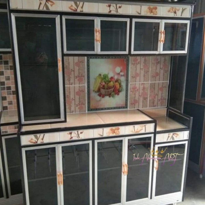 Rak Dapur Kitchen Set / Lemari Dapur Serbaguna Alumunium Kaca