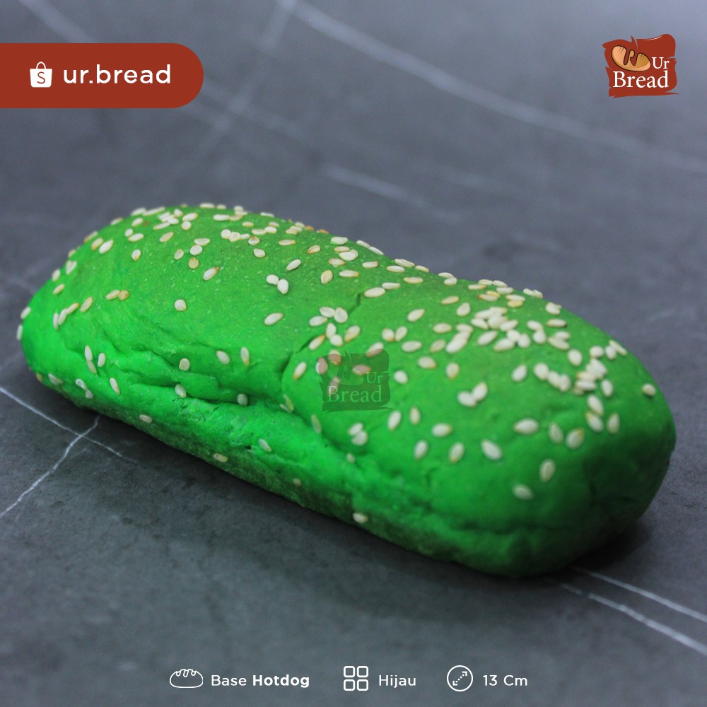 

Roti Hotdog Hijau 13cm | Base Hotdog (Long Burger) 13cm Green