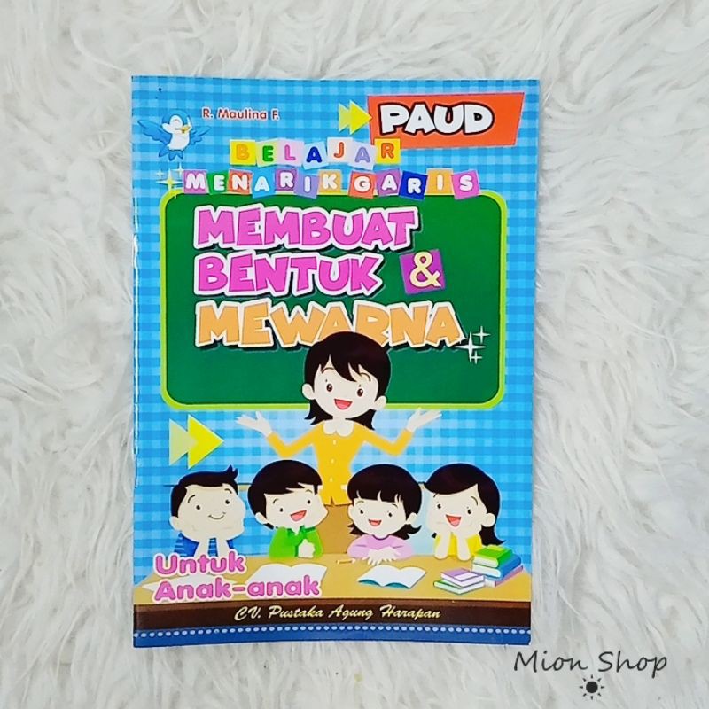 Buku anak TK - Belajar Menarik Garis Membuat Bentuk serta Mewarnai - Latihan Garis Bentuk untuk Anak
