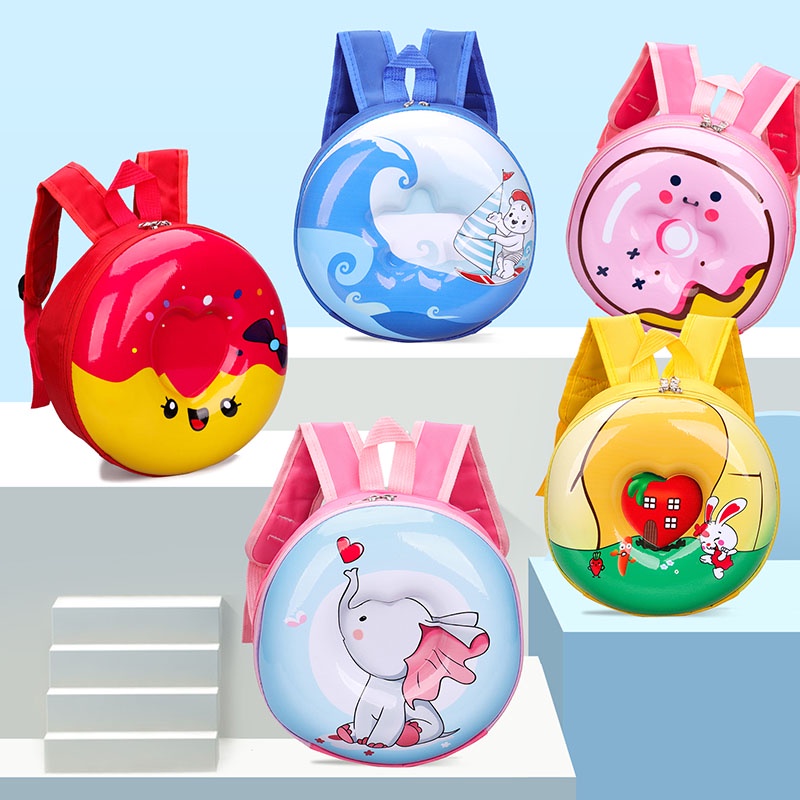 Khatinstore Tas Ransel Sekolah Anak Paud TK SD SMP SMA Karakter Lucu Motif Hewan Model Telur unisex laki laki perempuan / back to school / backpack import / 484