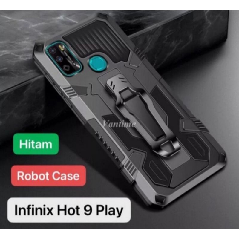 Soft Case Belt Clip INFINIX HOT 9 Play - HOT 10 Play - HOT 11 Play - 12 Play - 12i - HOT 20i Case Robot Belt Clip Cristal Soft Case Silicon Hard Case Leather Case Standing Cover Armor Case Hp