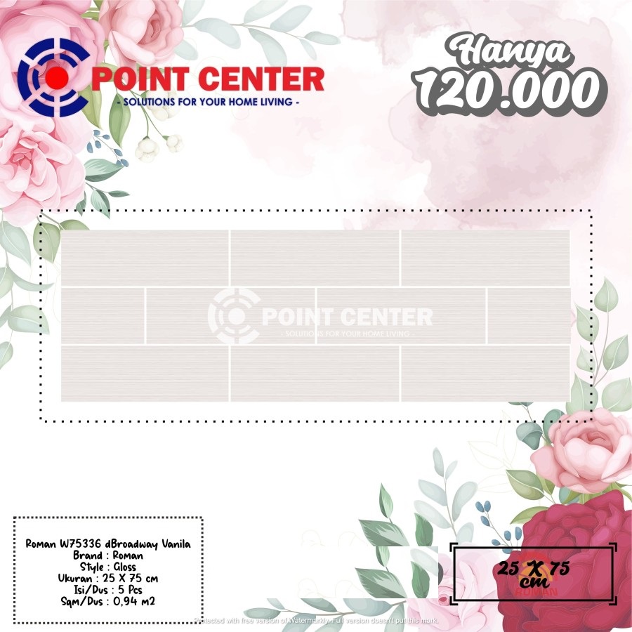TERMURAH ROMAN KERAMIK 25 X 75 W75336 DBROADWAY VANILLA