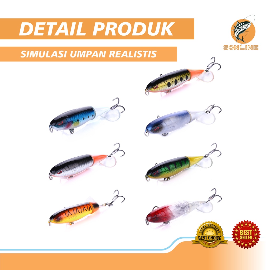 SONLINE Lure Umpan Pancing Ikan 14g/9cm Umpan Casting Putar Ekornya Lure Umpan Memancing Bentuk Ikan Imitasi PE018