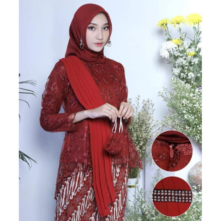Outfit Terbaru Setelen Kebaya Tille Busui Selendang / Kebaya Jumbo / Komdangan Pernikahan / Akad