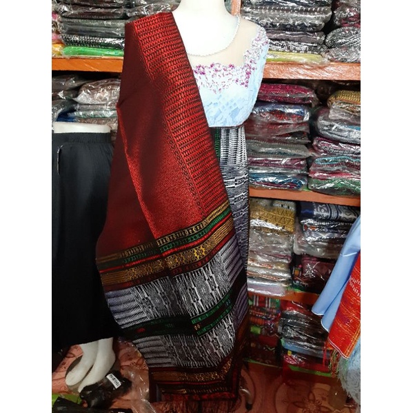 Songket Tarutung Tumtuman Full Merah