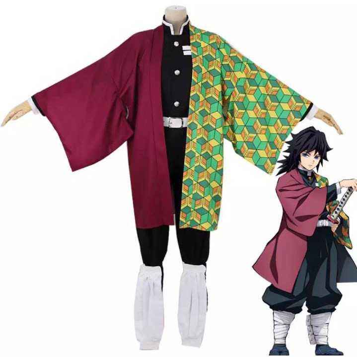 FULLSET GIYUU TOMIOKA COSTUME COSPLAY YUKATA KIMONO