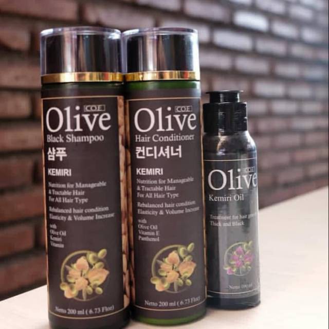 KINDSTORE❤ | (SATUAN) OLIVE KEMIRI 3IN1 SHAMPO + CONDITIONER + MINYAK KEMIRI BPOM / PERAWATAN RAMBUT HITAM LEBAT