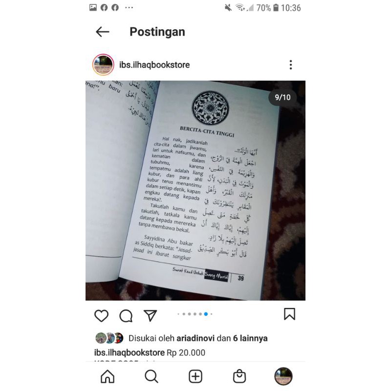 Terjemah kitab Ayuhal walad surat kecil untuk sang murid