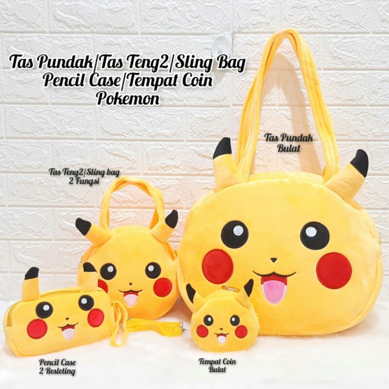 BAGPACK FULL BODY POKEMON+PENCIL CASE/BAGPACK POKEOMON/TAS PUNDAK BULAT POKEMON/BAGPACK BONEKA IMPOR