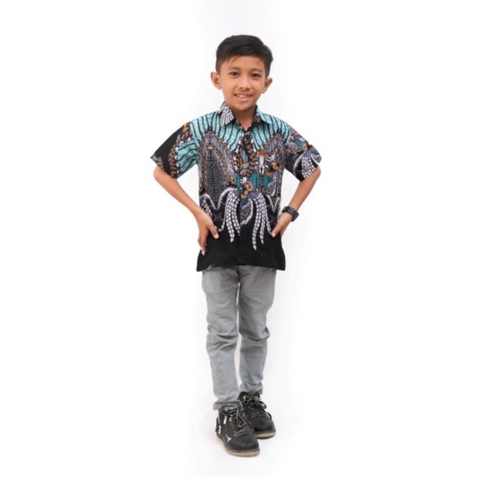 PROMO BATIK COUPLE KELUARGA SARIMBIT sania ruffle batik ori ndoro jowi motif MADU HIJAU-HEM ANAK