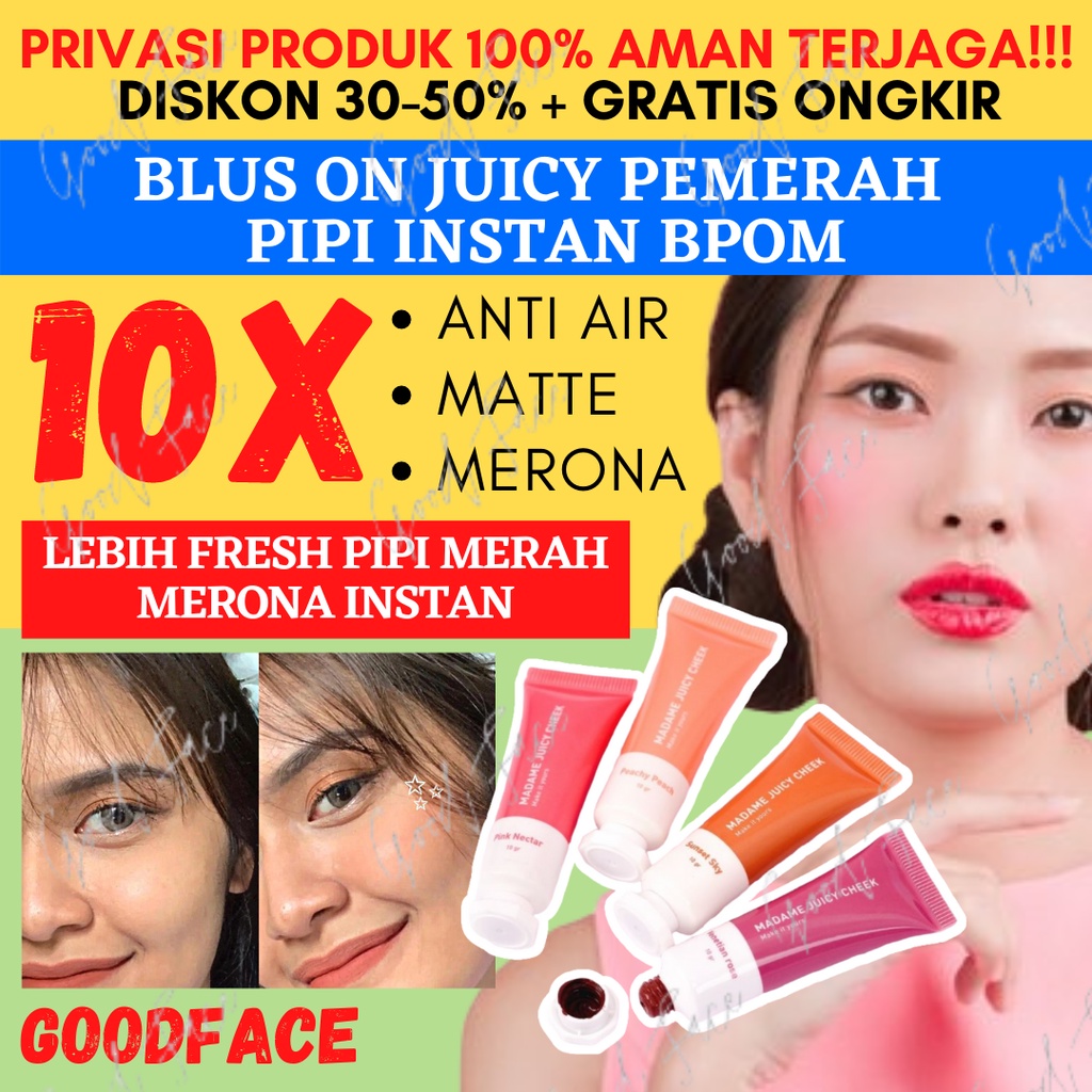 BLASH ON MADAME GIE JUICY CHEECK BLUSH ON CREAM 10GR ORIGINAL - BLUSH ON CREAM