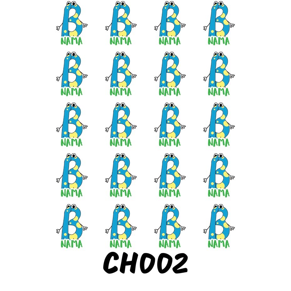 

Sticker Nama Cutting Label Waterproof Tahan Air Huruf 02 (CH002)