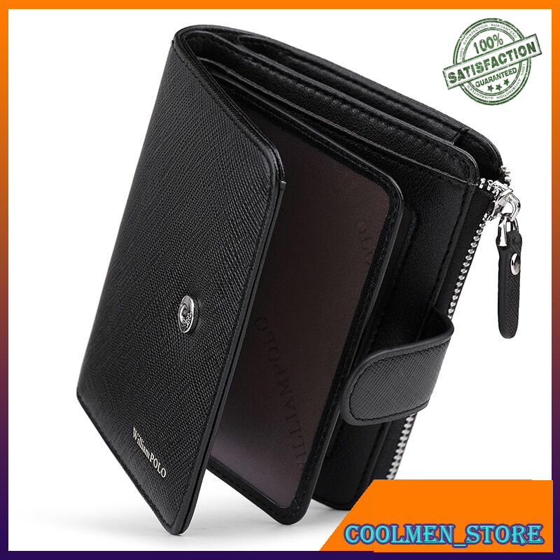 Dompet Pria Dompet Lipat Kulit Asli WILLIAMPOLO Man Walet Genuine Leather Hasp Closure Card Holder