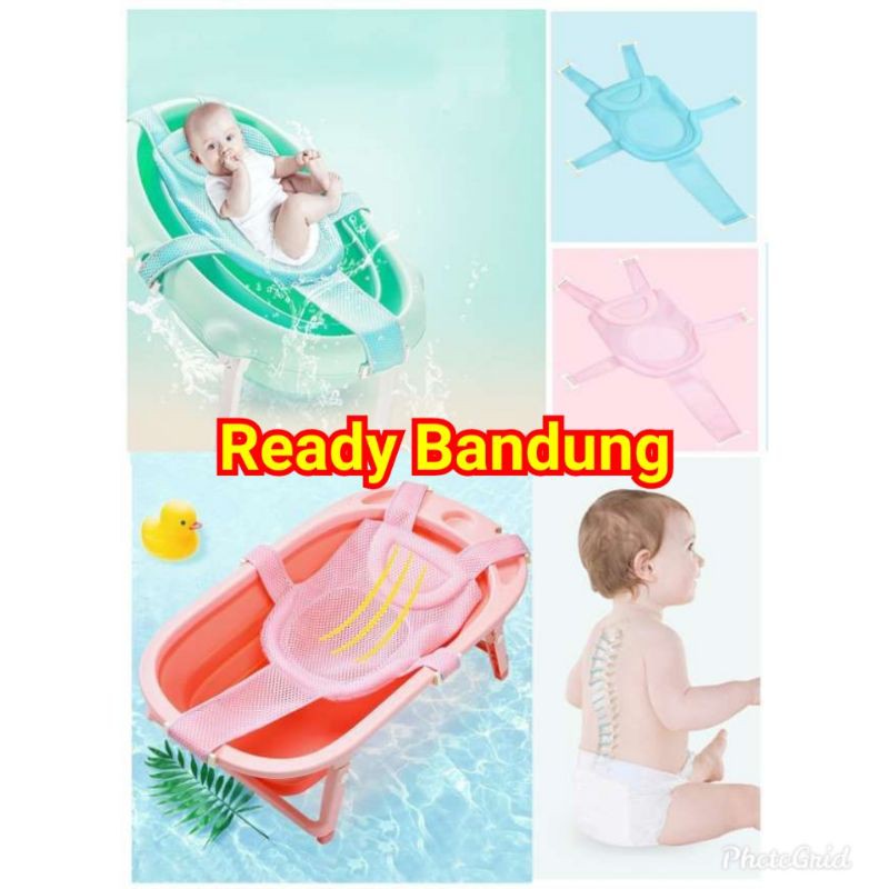 Dukungan mandi pengaman bayi baru lahir Bantal Bak Mandi Bayi Anti Slip Adjustable Bentuk Silang