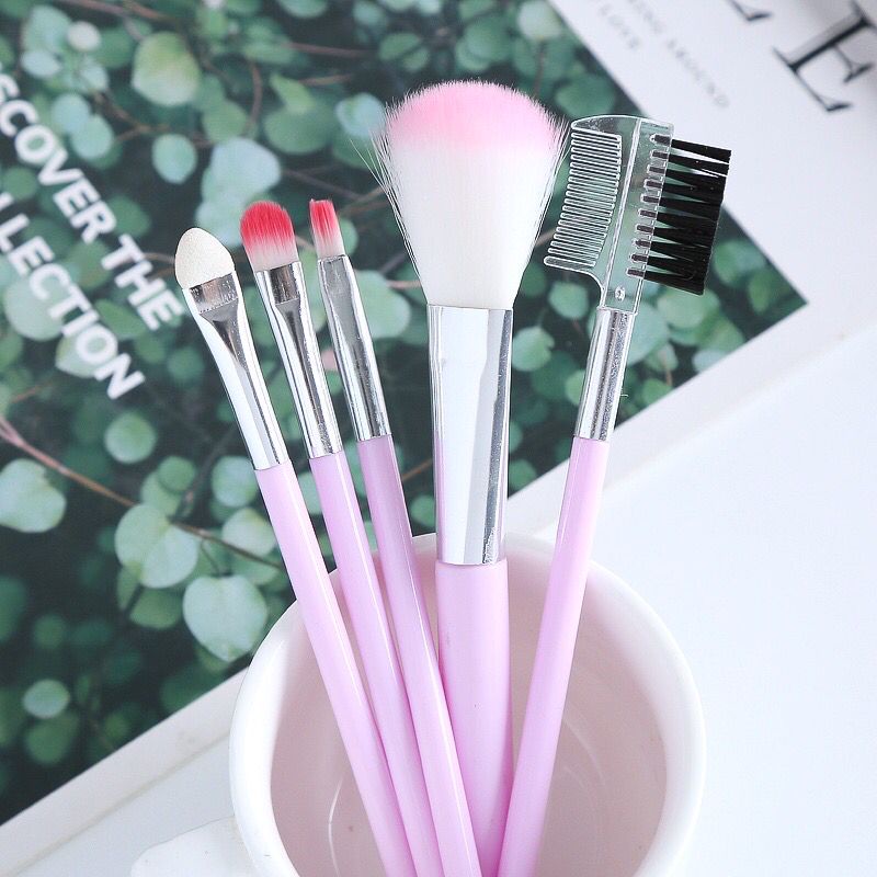 ENZ ® Make Up Brush Set 5 in 1 Packingan Tas / Make Up Tools / Brush Set / Kuas 5 in 1 / Kuas Make Up 1103