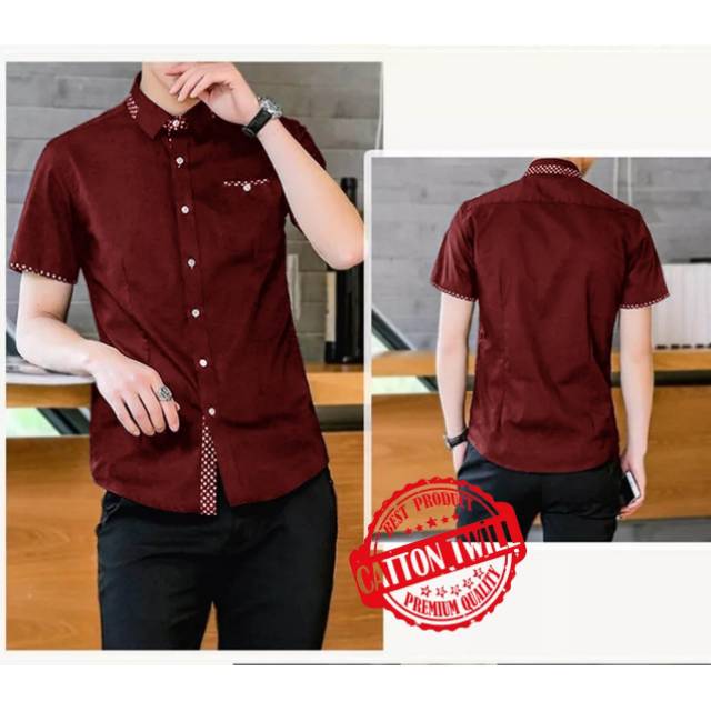 TOTOTAshop.Kemeja pria DANIEL.Bahan cotton will premium.lengan pendek