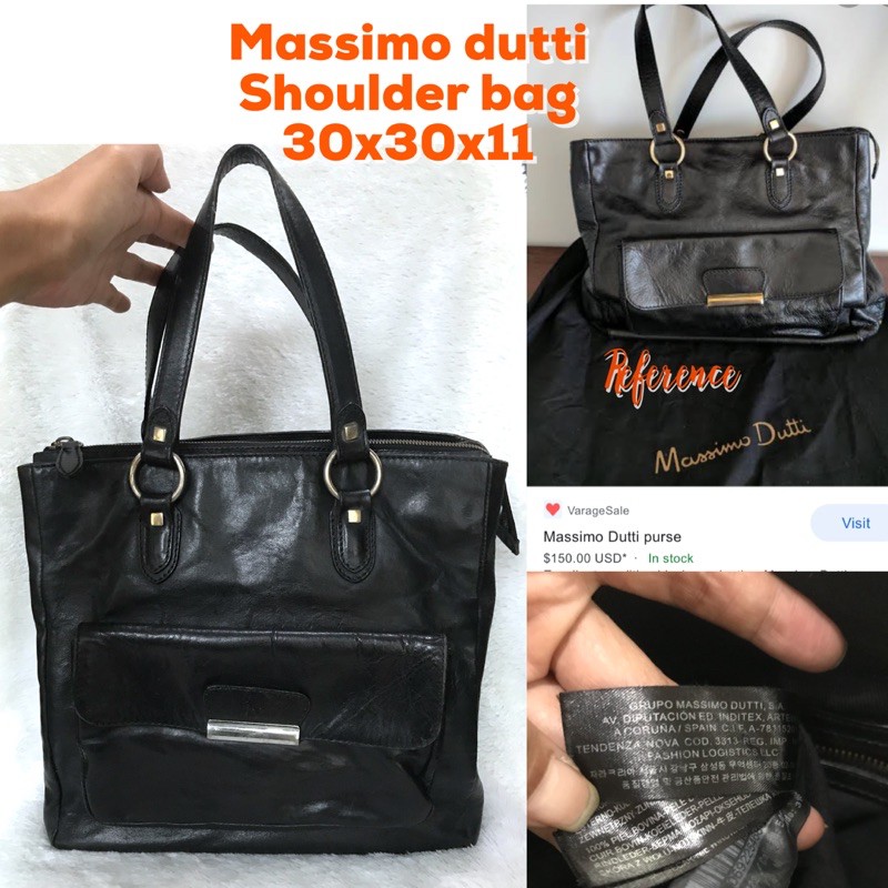 2 macam tas shoulder bag tote massimo dutti original second preloved kulit asli